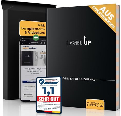 AMZSellersystem Erfolgsjournal Tagesplaner A5 – inkl. Lernplattform & Videokurs – Notizbuch für Fokus, Produktivität & Selbstliebe, Wochenplaner, Workbook für Ziele und Persönlichkeitsentwicklung