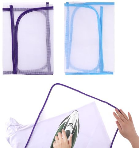 Styquenzer 2 Stück Bügeltuch Mesh Stoff Pad Schutzbügel Tuch Gitternetz Bügeltuch Bügelhilfe Schützt Empfindliche Stoffe Für Einfaches Bügeln und Schutz 40×60cm