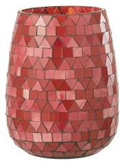 WINDLICHT MOSAIK DREIECK Glas ROT/ROSA MEDIUM