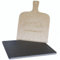 Pizzastahl für Backofen und Grill, Backstahl 38x33 cm, 8 mm Dicke, mit Pizzaschaufel - für perfekte Pizza und Brot wie aus dem Steinofen - Pizzastein aus Stahl