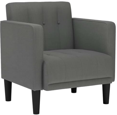 vidaXL Sessel mit Armlehnen Dunkelgrau 53 cm Stoff, Sofasessel, Fernsehsessel, Relaxsessel, Einzelsofa, Relaxsofa, Loungesessel, Wohnzimmer Sessel