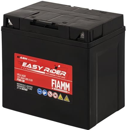 Fiamm Batteria per Moto e Scooter FT30-12B 30AH 300A, Batteria Easy Rider AGM Technology, Massima Potenza di Avvio, Senza Manutenzione, Già Carica, Pronta all'Uso, Adatta a Scooter, Moto, Moto d'acqua