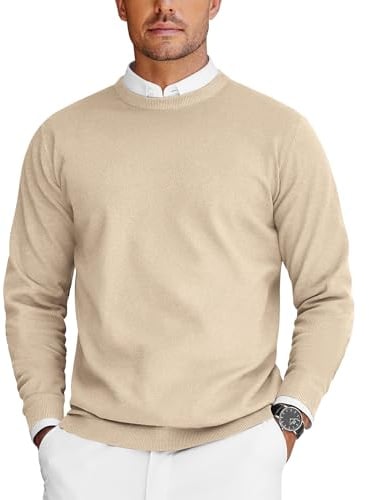 COOFANDY Jersey Hombre Punto Sueter Manga Larga Jerséis Ligero Sweater Fina de Cuello Redondo Jersey Trabajo Sueter Cálido de Invierno