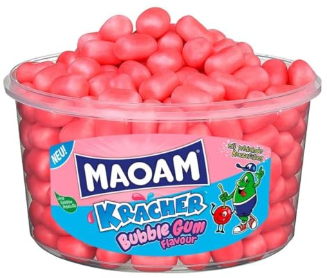 MAOAM Kracher Bubble Gum 265er – 1.200 g | Krachende Kaubonbons mit Bubble-Gum-Geschmack | 265 Stück einzeln verpackt | Party, Büro & Candy-Bowl | Großpackung Vorrat