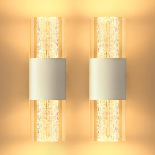 YindaLux LED Wandleuchte Dimmbar 3CCT Innen Nachtlicht 4W 400LM 2er Weiß | LED Wandlampe Innen 2700K 3000K 4000K Touch-Bedienung Modern Nachtlicht Dimmbare für Schlafzimmer Korridor Treppe