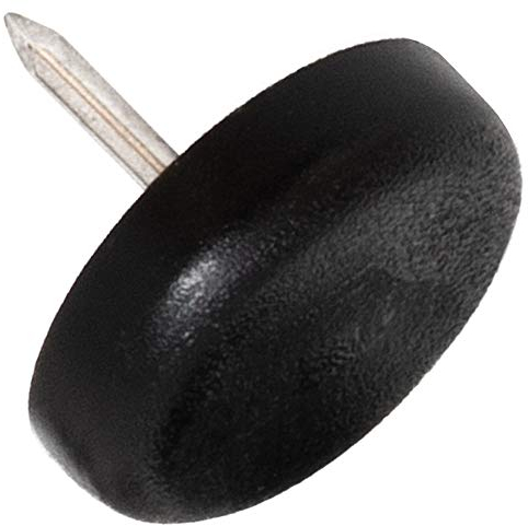 Adsamm® / 100 x Kunststoffgleiter mit Nagel / Schwarz / Ø 22 mm / rund / Möbelgleiter mit Nagel / Möbel- und Bodenschutz in Adsamm® Qualität