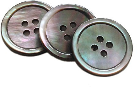 YaHoGa 22 Pieces Natural Black Mother of Pearl Blazer Buttons Set 20mm 15mm Genuine Black MOP Buttons Bulk for Men