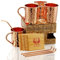 Kupfer Tassen – Set von 4 – PREMIUM QUALITÄT Geschenk-Set – 100% Handarbeit – aus massivem Kupfer Moscow Mule Becher – 16 Oz Gehämmert mit Bonus: Kupfer Trinkhalme und Untersetzer