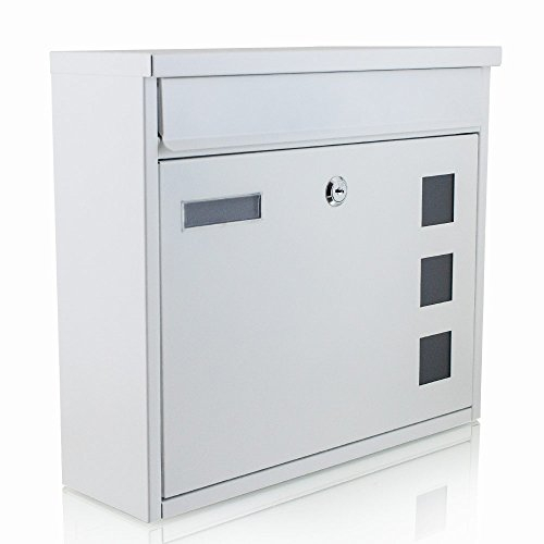 BITUXX® Wandbriefkasten Briefkasten Postkasten Mailbox Letterbox Hausbriefkasten Weiß