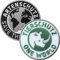 2er-Set Artenschutz und Tierschutz Abzeichen 60 mm gestickt/Save the Planet/Umwelt Natur Erde Welt Wildtiere Safari Elefant Tiger Nashorn/Aufnäher Aufbügler Flicken Sticker Patch