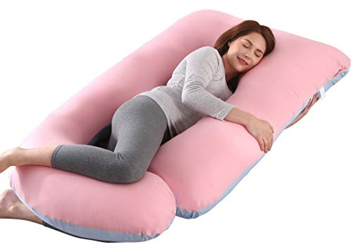 SHANNA Schwangerschaftskissen Seitenschläferkissen Stillkissen U Förmiges XXL Stützkissen 70 * 145CM Gross Körperkissen mit Abnehmbarem und Waschbarem Bezug, U-Form Pregnancy Body Pillow