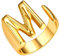 FOCALOOK goldfarbener Offener Ring mit Anfangsbuchstabe M für Frauen Mädchen 18k vergoldet Initiale Alphabet Knöchel Ring Fashion Statement Ring Modeschmuck Accessoire