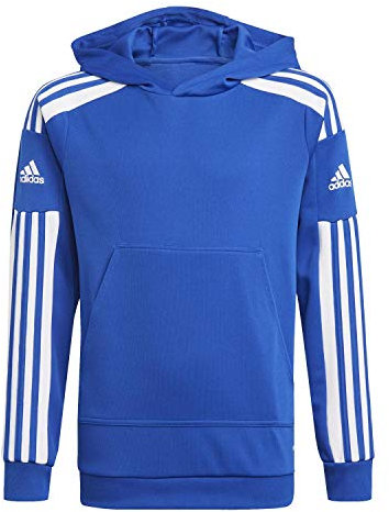 adidas Squadra 21 Hooded Track Top, Felpa Sportiva con Cappuccio Unisex-Bambini e Ragazzi, Team Royal Blue/White, 164