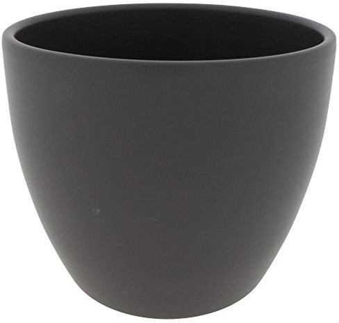 Annastore Blumenübertopf AVA aus Keramik Pflanztopf Blumentopf Keramiktopf Übertopf für Blumen (Basalt/Matt, Ø 22,5 cm/H 19,5 cm)