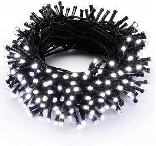 BrizLabs Weihnachten Lichterkette Outdoor, 20M 200 LED Außenlichterkette Strom Weihnachtsbeleuchtung Innen mit 8 Modi Wasserdicht für Zimmer Baum Party Garten Balkon Hochzeit Feier Deko, Kaltweiß