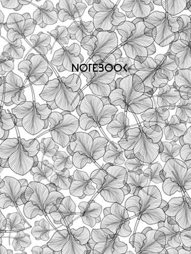 Notebook Black & White Floral HARDCOVER - Size (8.25 x 11 inches) 120 Pages: Lined Paper: Notebook for writing notes, feelings, notes, self care ... and spirituality (Floral Notebooks Lined)