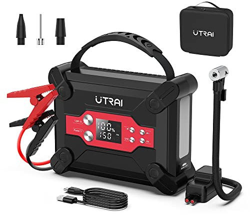 UTRAI Jstar 6 Booster Batterie Voiture et Compresseur d'air Portatif Démarreur de Voiture Moto Portable Jump Starter (8.0L Diesel/6.5L Gazole) 150 PSI 1800A
