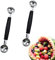 2 Pcs Stainless Steel Baller Scoop Double Ended Headed Fruit Ball Spoon Icecream Baller Watermelon Spoon Smooth Round Melon Balls Carving Tools