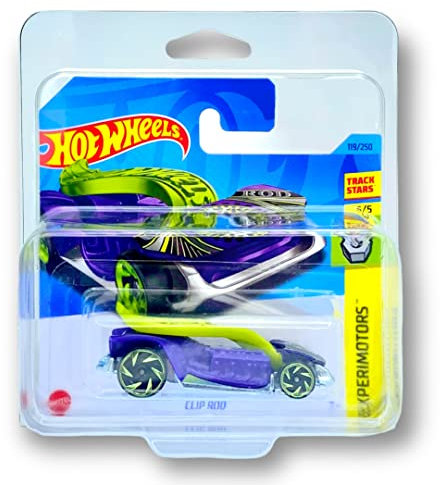 Hot Wheels Clip Rod (HKJ28) 5/5 Experimotors 2023-119/250 (kurze Karte) – wird in einem Klas-Autohalter Schutzkoffer geliefert
