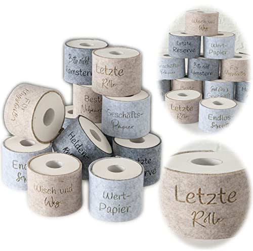 LS-LebenStil Filz Toilettenpapier Banderole letzte Rolle Klohut Husse Klopapier Klorollen