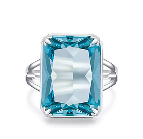 ACGZBD 925 Sterling Silber Ring für Frauen Aquamarin Jahrestag Bankett Geschenk Damenschmuck