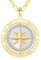 LOUISA SECRET Gold Halskette Damen Silber 925 Kompass Kette Anhänger Weißer Zirkon Schmuck Damen Weihnachtsgeschenke für Frauen Freundin an Geburtstags Weihnachten Valentinstag (Vergoldet)
