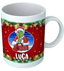 Overthetee Tazza Natalizia Personalizzata NOME G. Camino Bad Regali Cattivo Tazze Natale Divertenti Humor Idea Regalo Simpatico