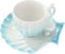 FülleMore Cappuccino Tasse Kaffeetasse mit untertasse aus Porzellan Espressotasse Set Teeservice Kaffeeservice für Cappuccino,Latte,Espresso,Mokka,Tee (Farbverlauf-Blau)