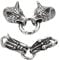 UNICRAFTALE 2 Sets 2 Stile 304 Edelstahl Runde Karabiner O Ringe Tibetischen Stil Antiksilber Wolfskopf Drachen Kordelenden Verschluss Leder Armband Herstellung Verschluss Für Die Schmuckherstellung