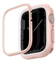 Uniq Moduo Apple Watch Gehäuse mit austauschbarer PC-Lünette, 45/44 mm, Rosa/Weiß