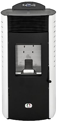 STUFE A PELLET ITALIA Siberia Aria New 18 KW WiFi | Pelletöfen Effizienz 91% Heizt 180m² Autonomie 30 Std Programmierbar WiFi-Steuerung 5 Geschwindigkeiten und Kräfte 24 Monate Garantie Weiß