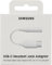 Audiosystem Adattatore da USB Type C a Jack 3,5 Connettore per Cuffie Auricolari Samsung Galaxy TAB S5e SM-T720 T725 A34 A346 A54 A546 EE-UC10J UC10 Originale Bianco in Blister