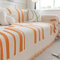 Gualiy Sofa Bezug 180x150cm, mit Streifendesign Sofa Überzug 1 Sitzer Couch Überzug Kratzfest Katzen Orange Sofa Überzug für Ledersofa