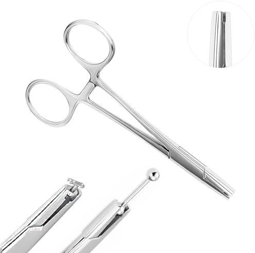 AccGin Piercing Clamps Ear Nose Septum Piercing Piercing Tool for All Piercings 316L Stainless Steel Ear Lip Nose Belly Navel Tongue Body Piercing Kit （4mm）