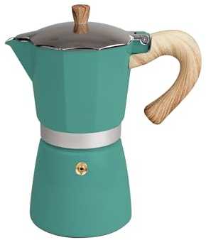 Gnali & Zani Venezia - Caffettiera per caffè espresso | Petrolio | Per 3 tazze | Tutti i piani cottura inclusi a induzione | Fornello espresso in alluminio | Manici in plastica soft touch effetto