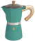 Gnali & Zani Venezia Espressokocher | Petrol | Für 3 Tassen | Alle Herdarten inklusive Induktion | Aluminium Espresso kocher | Griffe aus Softtouch-Kunststoff in Holzoptik | Camping Kaffeekocher