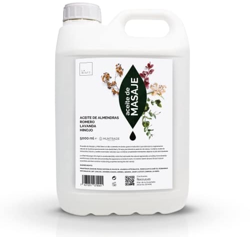 LA MISTT Aceite de Masaje Profesional 5 Litros | Aceite de Almendras, Lavanda, Hinojo y Romero | Aceite con Esencias