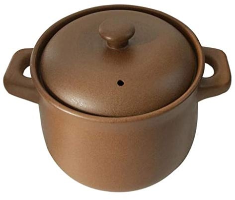 Household Ceramic Casserole with Lid Soup Pot, Fire Old-fashioned Clay Casserole (size: 3.2L)