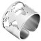 WearTravelers Verstellbarer Edelstahl Weltkarten-Ring - Nickelfrei - Inspirierendes Geschenk für Reisende - Modell Madrid - (Silber)
