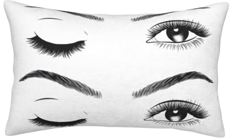 Wimpern-Kissenbezug aus Seide, bedruckt, knitterfrei, schmutzabweisend, weich, atmungsaktiv.