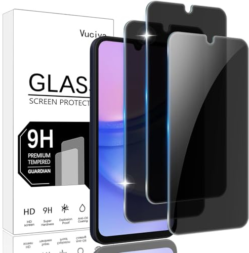 Vuciya 3 Pack Privacidad Cristal Templadode Pantalla para Samsung Galaxy A15/A24/A25/A34 vidrio Protector,Sin Burbujas,Dureza 9H,Antiarañazos, Antihuellas