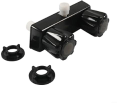 Rubinetto doccia RV Valvola deviatore 1/2 Bagno Doccia Miscelatore Valvola di Controllo per RV Camper con Doppia Manopola (nero)