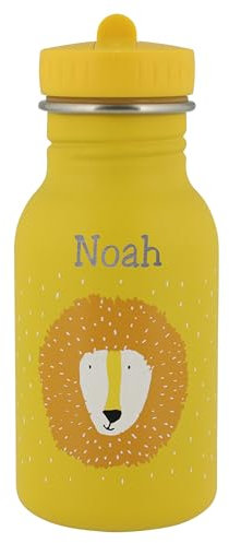 upstitch studio - Borraccia per bambini personalizzabile, con motivo leone, 350 ml (leone, borraccia da 350 ml)