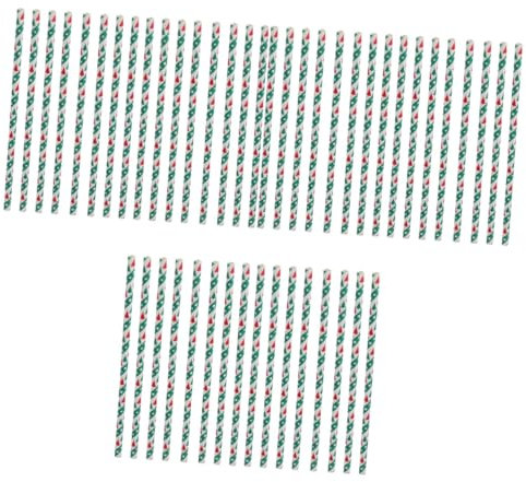 Beaupretty 150 Stk Weihnachtsstrohhalme Punkte Papierstrohhalme Dekoration Stroh grüne Papierstrohhalme absaugschlauch strohhalmlöffell koffe Punkte Trinkhalme weihnachtlicher trinkhalm Green