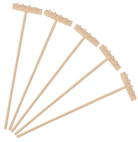 QUMIIRITY 5pcs Sand Table Accessories DIY Sand Table Rake Tabletop Sand Rake Mini Rake for Sandbox Zen Garden Rake Tool Kit Desk Zen Garden Rake Zen Garden Rake Stamp Tool Miniature Wooden