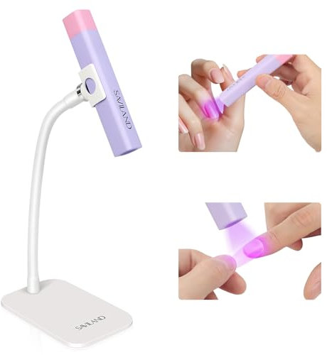 SAVILAND SSPro X UV Nail Lamp 8S Flash Cure: Handheld U V Light for Gel Nails Hands-Free 360° Rotatable LED Nail Lamp Powerful 500 mAh Rechargeable Portable Lamp with 2 Timers Home DIY Manicure
