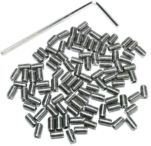 ZDingTech 50pcs M3 x 4mm 304 Stainless Steel Guitar Bridge Saddle Height Adjustment Screws for Fender Stratocaster Telecaster with 1.5mm Wrench, (M3X5mm)