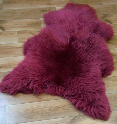 Provellus TOP ÖKO LAMMFELL SCHAFFELL Fell Bordeaux ROT NEU L - XXL (100-110 cm x 50-60 cm)