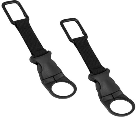 Gosknor 2pcs Hanging Bottle Buckle, 7.08 Inch Mineral Water Bottle Hanging Webbing Strap Carabiner Bottle Belt Holder Portable Nylon Bottle Clip Backpack Keychain Ring Buckle for Outdoor Event