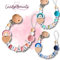 Lovely Personalisiertes Baby Geschenk, Mädchen/Junge, Schnullerkettchen mit Name, Schnullerband, verschiedene Farb-Varianten (2.Blau)
